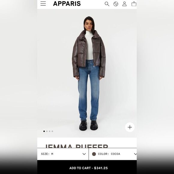 Apparis Jemma Puffer Jacket in Cocoa Womens Size XL - Picture 5 of 10